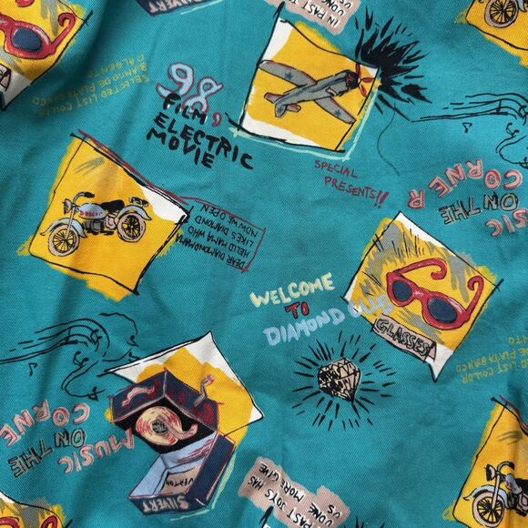 Vintage Women’s Jacket All Over Print Films Planes Clubs Size M Ellas Mood Retro - Picture 4 of 12